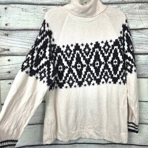 Maurices XL Ivory Black Aztec Turtleneck Sweater